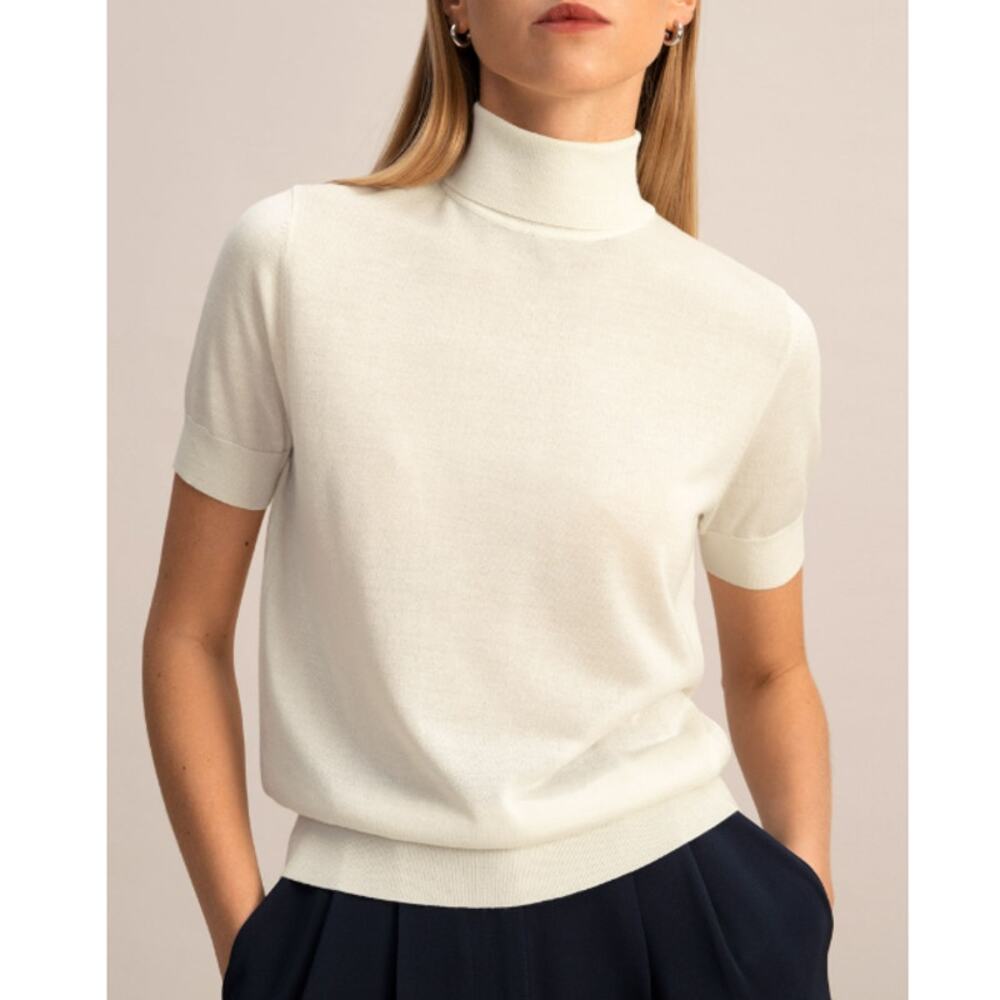 Lilysilk The Solomon Sweater Natural Cream White Size S